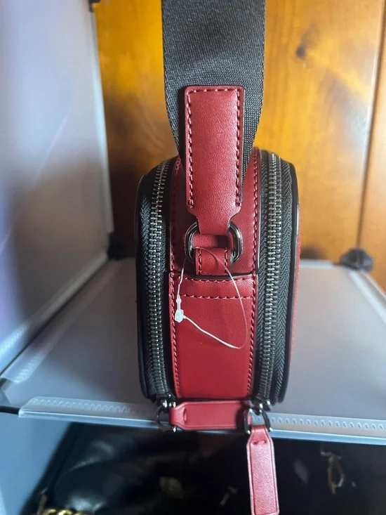 Michael Kors burgundy Monogram Camera Crossbody - Picture 2 of 3